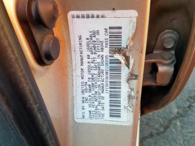 1Y1SK5369RZ106595 - 1994 GEO PRIZM BASE GOLD photo 10