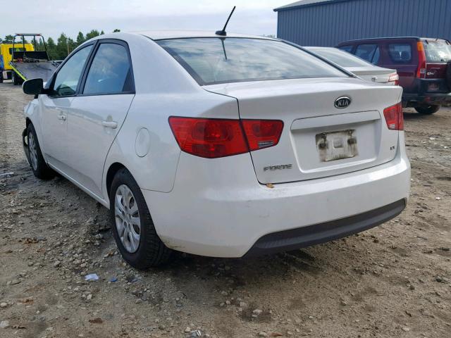 KNAFU4A23B5380329 - 2011 KIA FORTE EX WHITE photo 3