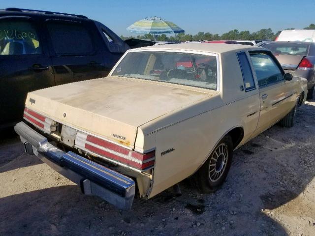 1G4GJ47Y6GP433334 - 1986 BUICK REGAL YELLOW photo 4