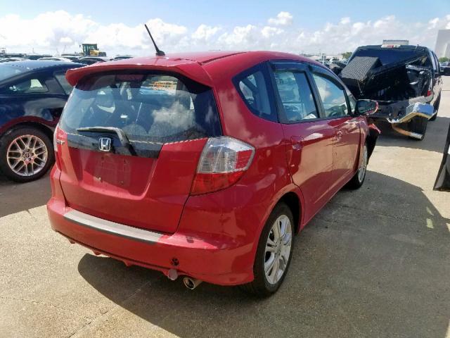 JHMGE8H54BC016863 - 2011 HONDA FIT SPORT RED photo 4