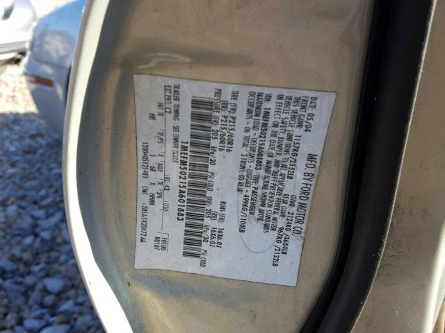 1MEFM50215A601883 - 2005 MERCURY SABLE GS SILVER photo 10