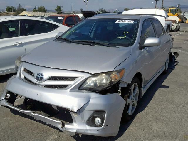 2T1BU4EE4BC650287 - 2011 TOYOTA COROLLA S SILVER photo 2