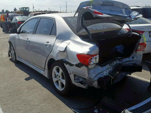 2T1BU4EE4BC650287 - 2011 TOYOTA COROLLA S SILVER photo 3