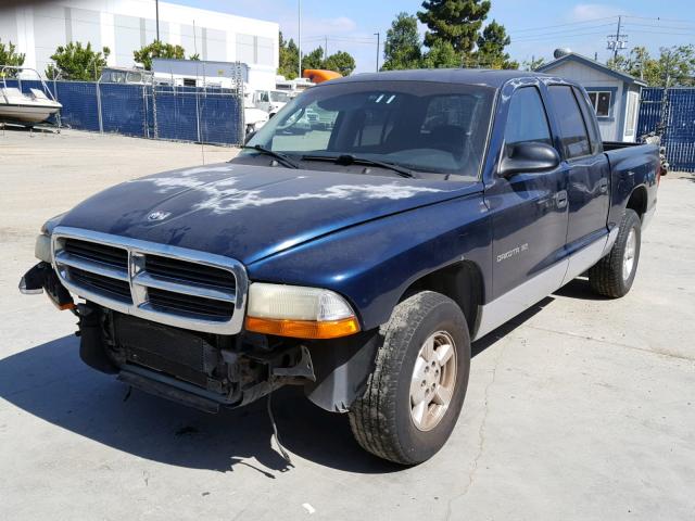 1B7HL2AN91S305678 - 2001 DODGE DAKOTA QUA BLUE photo 2