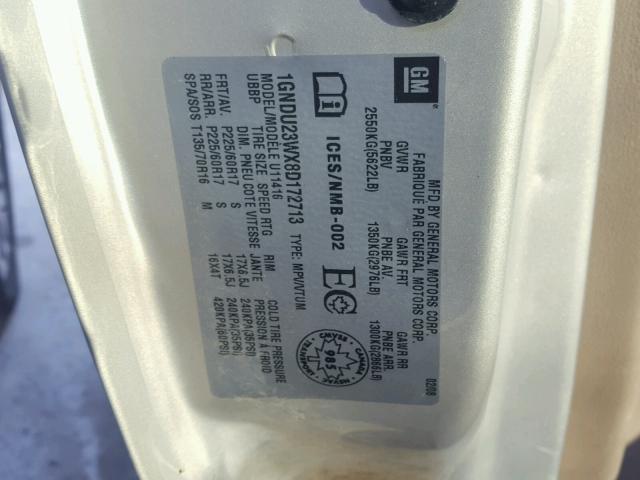 1GNDU23WX8D172713 - 2008 CHEVROLET UPLANDER L 米色 照片 10