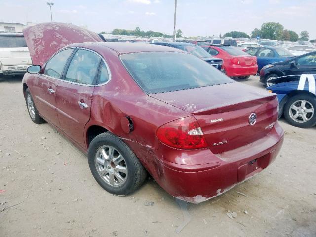 2G4WD532451192393 - 2005 BUICK LACROSSE C MAROON photo 3