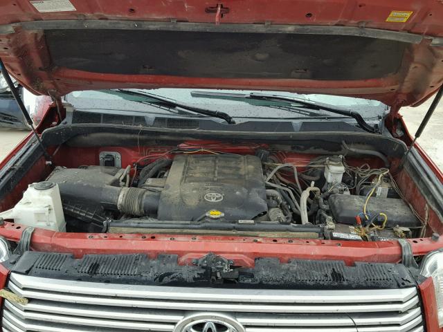 5TFGY5F12FX191067 - 2015 TOYOTA TUNDRA CRE RED photo 7