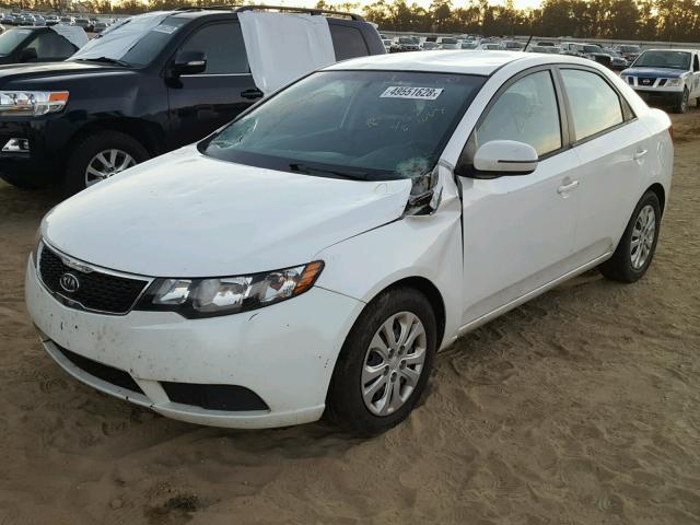 KNAFU4A28D5734025 - 2013 KIA FORTE EX WHITE photo 2