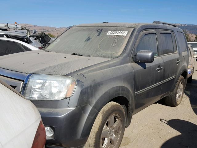 5FNYF4H76BB102854 - 2011 HONDA PILOT EXLN GRAY photo 2