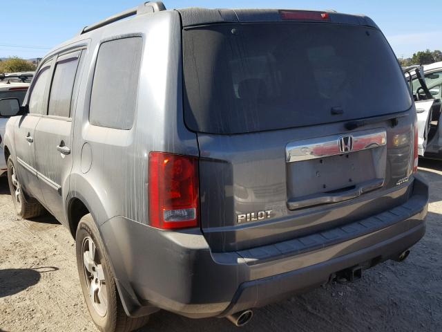 5FNYF4H76BB102854 - 2011 HONDA PILOT EXLN GRAY photo 3