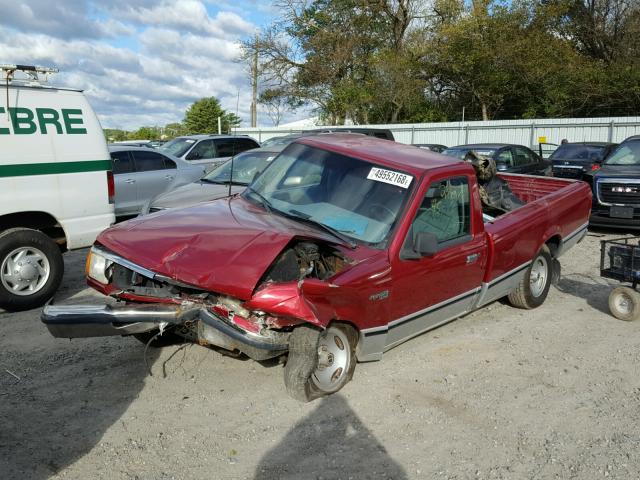 1FTCR10U3PUA00962 - 1993 FORD RANGER BURGUNDY photo 2