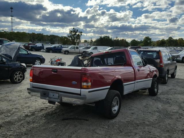 1FTCR10U3PUA00962 - 1993 FORD RANGER BURGUNDY photo 4