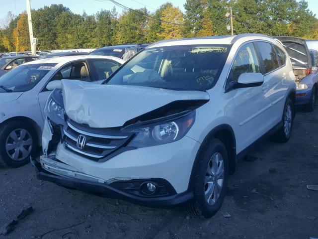 5J6RM4H76EL111396 - 2014 HONDA CR-V EXL WHITE photo 2