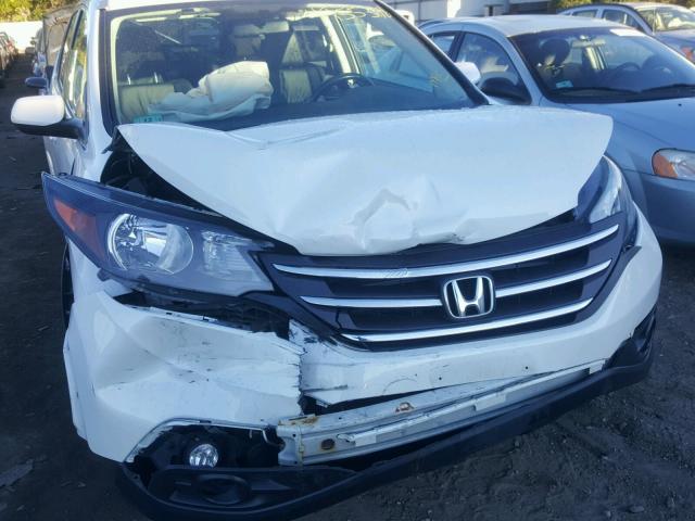 5J6RM4H76EL111396 - 2014 HONDA CR-V EXL WHITE photo 9