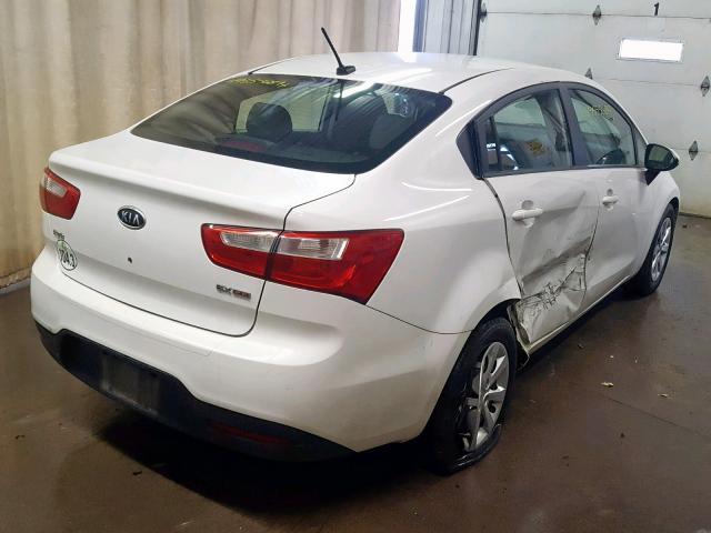 KNADN4A35C6056503 - 2012 KIA RIO EX WHITE photo 4