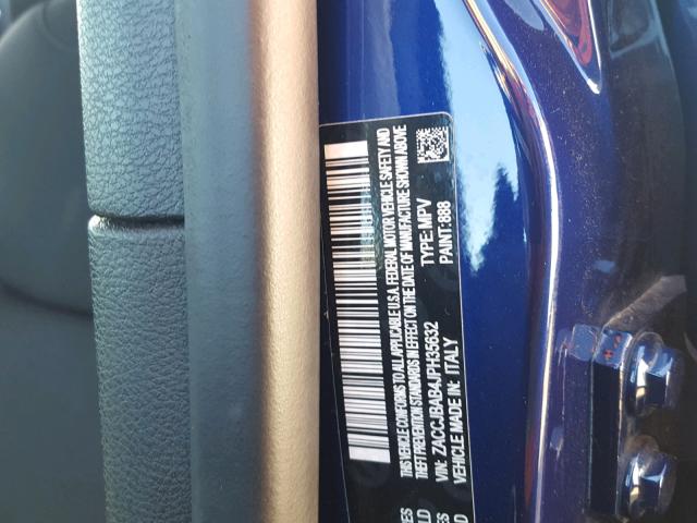 ZACCJBAB4JPH35632 - 2018 JEEP RENEGADE S ლურჯი ფოტო 10