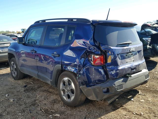 ZACCJBAB4JPH35632 - 2018 JEEP RENEGADE S ლურჯი ფოტო 3