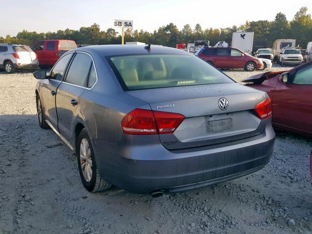 1VWBH7A38CC102200 - 2012 VOLKSWAGEN PASSAT SE GRAY photo 3