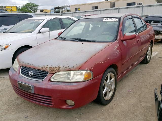 3N1BB51DXYL104921 - 2000 NISSAN SENTRA SE RED photo 2