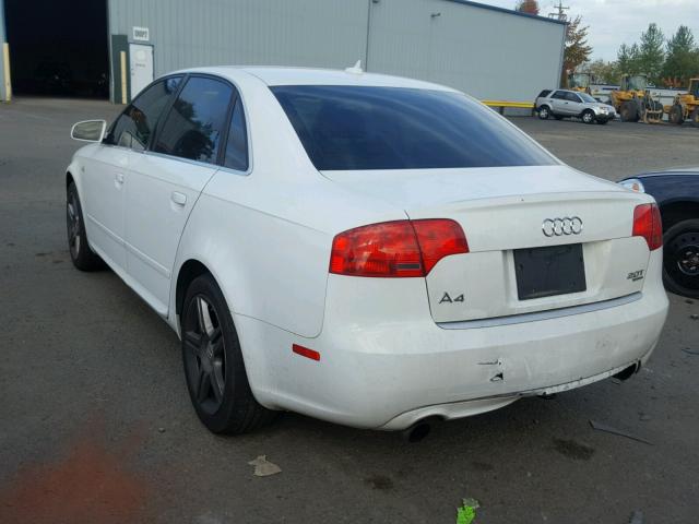 WAUDF78E68A168107 - 2008 AUDI A4 2.0T QU WHITE photo 3