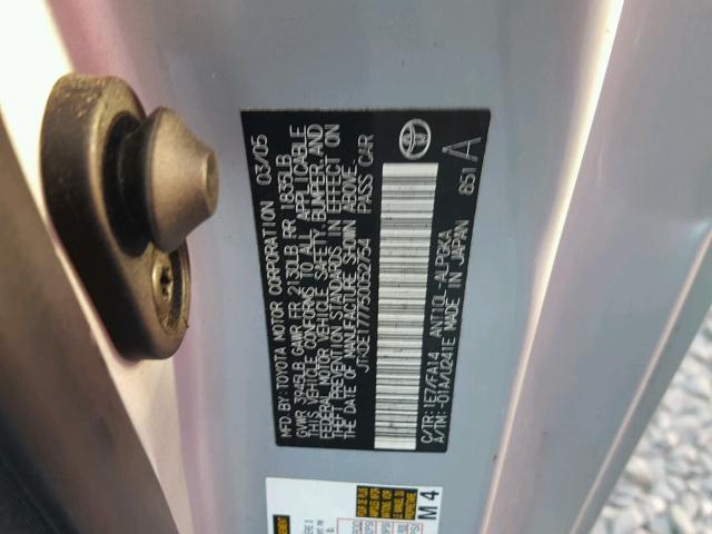 JTKDE177750052754 - 2005 TOYOTA SCION TC Gümüş foto 10