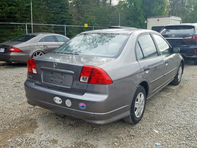 2HGES16395H583213 - 2005 HONDA CIVIC DX V GRAY photo 4