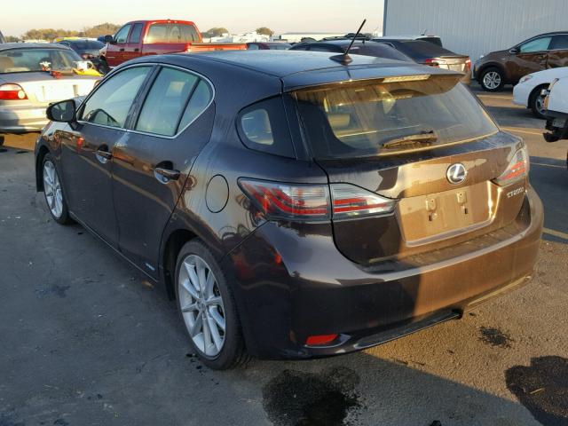 JTHKD5BH5D2168710 - 2013 LEXUS CT 200 BLACK photo 3