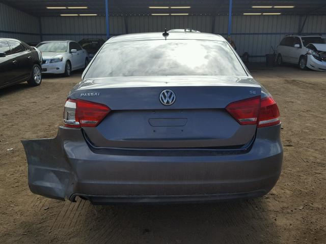 1VWBP7A36CC061116 - 2012 VOLKSWAGEN PASSAT SE GRAY photo 9