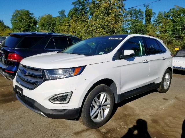 2FMPK4J86HBC51177 - 2017 FORD EDGE SEL WHITE photo 2