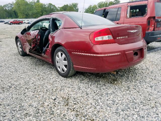 4C3AG42G24E150334 - 2004 CHRYSLER SEBRING LX BURGUNDY photo 3