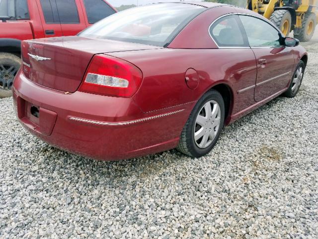 4C3AG42G24E150334 - 2004 CHRYSLER SEBRING LX BURGUNDY photo 4