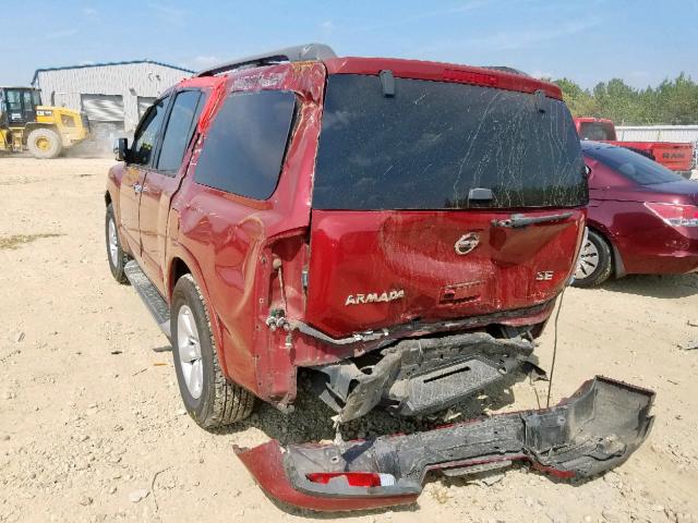 5N1BA08D98N601348 - 2008 NISSAN ARMADA SE RED photo 3