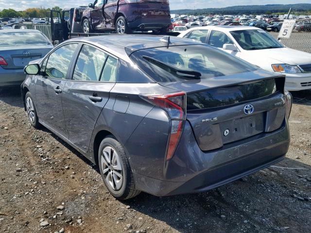 JTDKBRFU2H3044075 - 2017 TOYOTA PRIUS GRAY photo 3