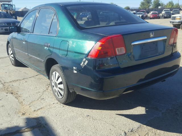 1HGES15241L043340 - 2001 HONDA CIVIC DX GREEN photo 3