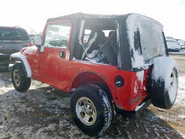 1J4FA39S45P361303 - 2005 JEEP WRANGLER X RED photo 3