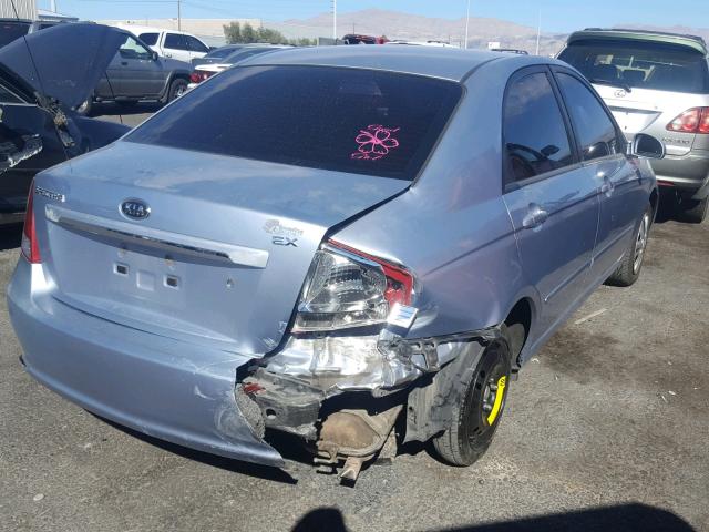 KNAFE122985574558 - 2008 KIA SPECTRA EX BLUE photo 4