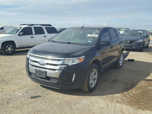 2FMDK4JC6EBA17740 - 2014 FORD EDGE SEL BLACK photo 2