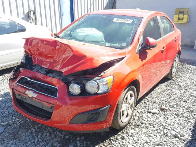 1G1JA5SH0F4161329 - 2015 CHEVROLET SONIC LS RED photo 2
