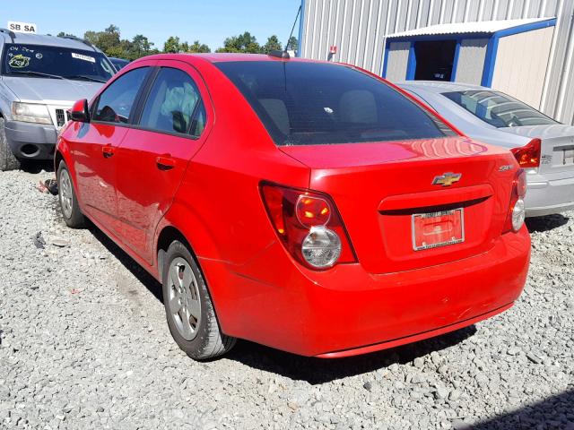 1G1JA5SH0F4161329 - 2015 CHEVROLET SONIC LS RED photo 3