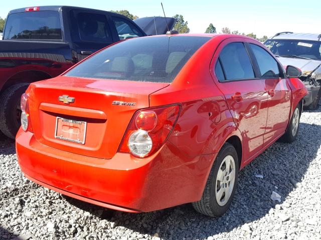 1G1JA5SH0F4161329 - 2015 CHEVROLET SONIC LS RED photo 4