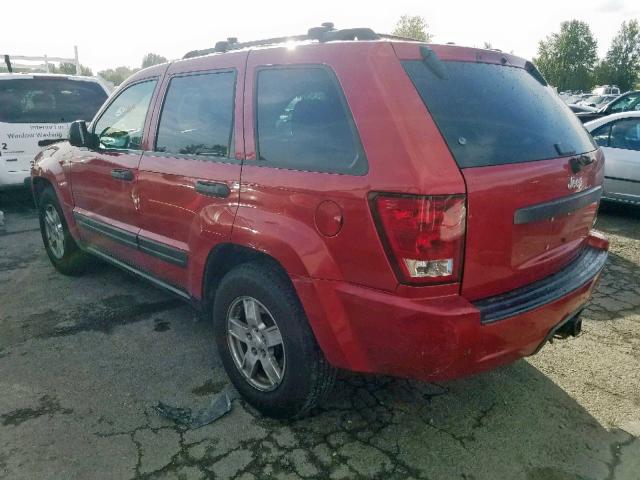 1J4GS48N95C505387 - 2005 JEEP GRAND CHER RED photo 3