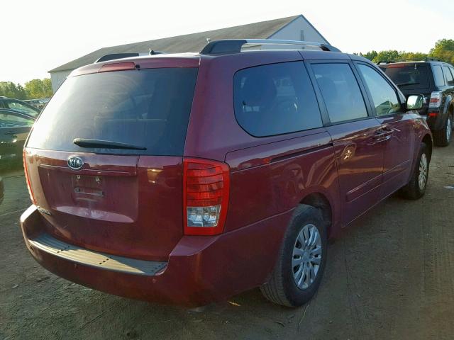 KNDMG4C78C6456441 - 2012 KIA SEDONA LX MAROON photo 4