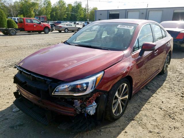 4S3BNEK67H3015078 - 2017 SUBARU LEGACY 3.6 BURGUNDY photo 2