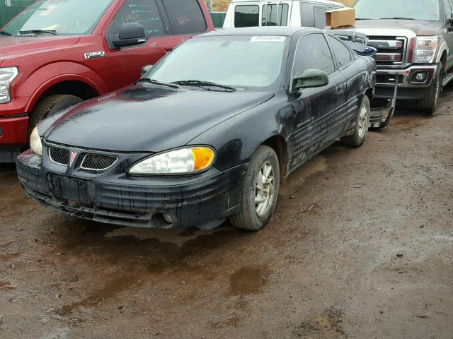 1G2NE12EXXM733718 - 1999 PONTIAC GRAND AM S BLACK photo 2