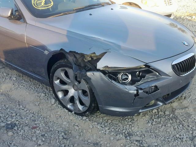 WBAEH73455B193499 - 2005 BMW 645 CI AUT GRAY photo 9