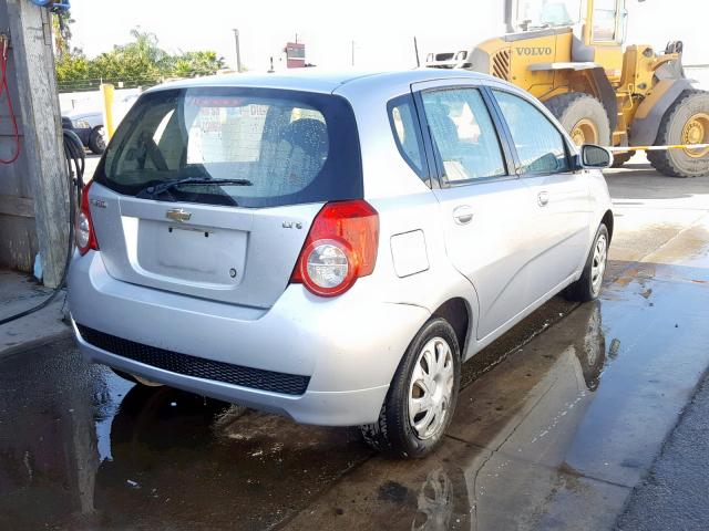 KL1TD6DE8BB173225 - 2011 CHEVROLET AVEO LS SILVER photo 4