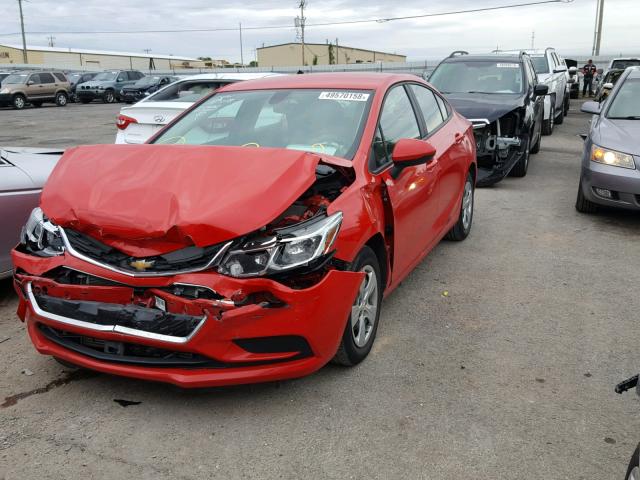 1G1BC5SM7H7120662 - 2017 CHEVROLET CRUZE LS RED photo 2