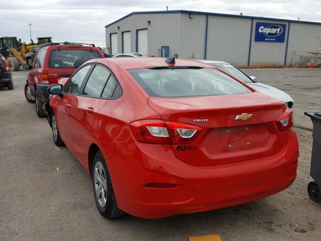1G1BC5SM7H7120662 - 2017 CHEVROLET CRUZE LS RED photo 3