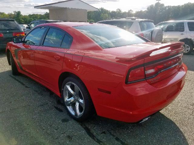 2C3CDXHG0EH221620 - 2014 DODGE CHARGER SX RED photo 3