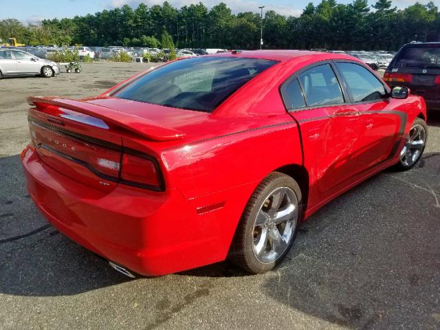 2C3CDXHG0EH221620 - 2014 DODGE CHARGER SX RED photo 4